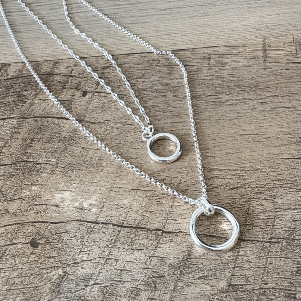 Chic Silver Layered Rings Necklace